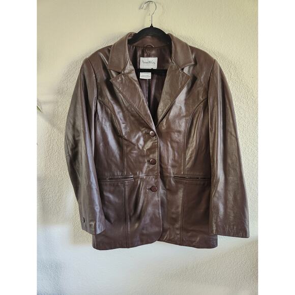 Pamela McCoy Collections Women's Genuine Leather Jacket-M - Picture 1 of 9